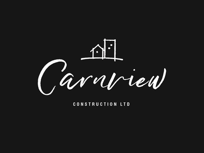 Carnview Construction branding construction handdrawn logo rebrand script font