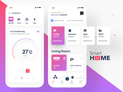 Smart Home App app app screen app ui branding promotion ui