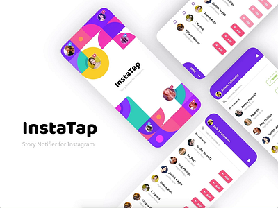 InstaTap app app screen app ui branding design instagram instagram stories instagram template mobile app ui