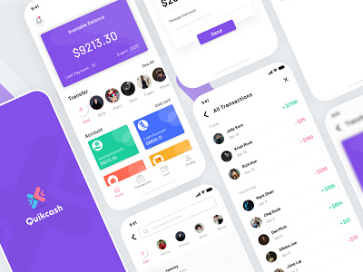 QuikCash app ui branding cash codiant mobile app payment app promotion ui