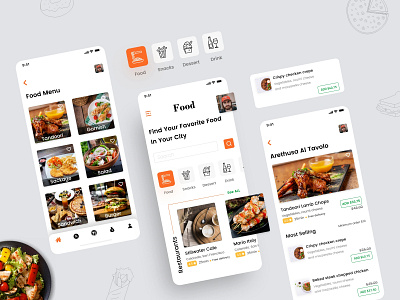 Food Delivery App app screens app ui branding codiant design food delivery food order app mobile app