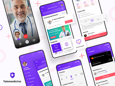 Telemedicine App app screnns app ui codiant mobile app online doctor telehealth telemedicine telemedicine apps