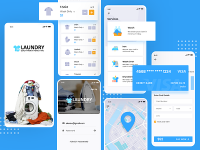 Laundry App app screens branding codiant design dry cleaniing laundry laundry app mobile app promotion ui ui kit