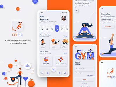 FitMe app design app screens app ui branding codiant fitness graphic design mobile app