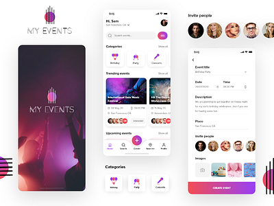 Events app screens app screens ui app ui branding codiant design event app events mobile app promotion