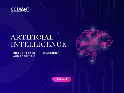 Artificial Intelligence ai ai design artificial intelligence branding codiant design designer landing page promotion