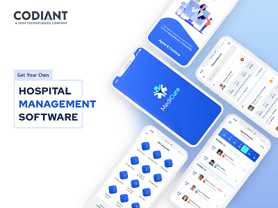 Hospital Management Software app design app screen app screens app ui branding codiant design hospital management hospital software mobile app promotion ui