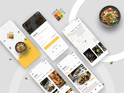 Grub Clue app design app screen app screens app ui codiant food app food ordering local search mobile app restaurant app ui