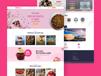 Cake Delite app design app screens app ui bakery cake cake shop codiant design landing page mobile app ui