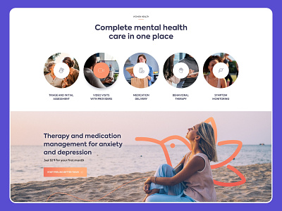 Mental Health branding design landing page mental mental health promotion ui ui design web design web page