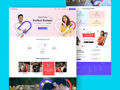 MatriMarry - Matrimonial Site branding codiant design illustration landing page logo matrimonial matrimony software development ui vector web design website design