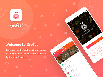 Grofee app app screen branding food delivery grocery grocery delivery grocery delivery app promotion