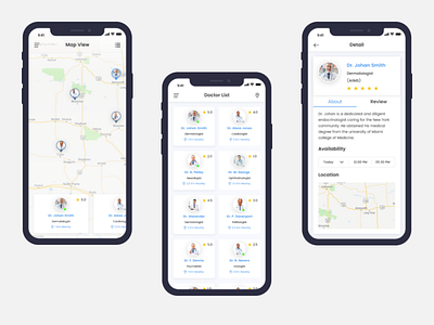 NearBY Doctor app doctor health iphonex medical mobile app nearby doctor profile search ui