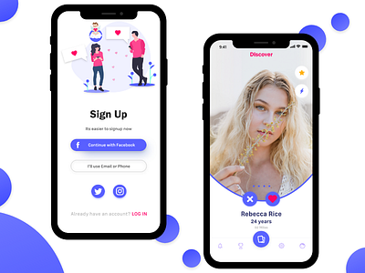 Match branding dating iphone love mobile app mockup ui ux vector