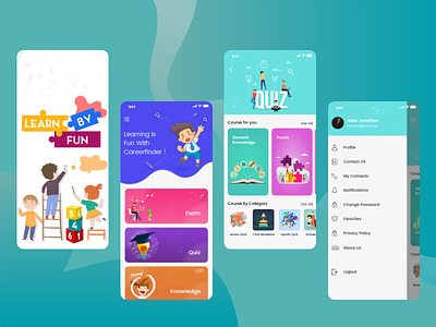 eLearning App Development app app design branding education kids learn by fun learning mobile app ui