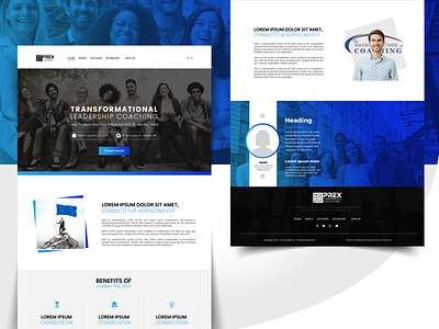 Web page design for Prex banner blue brochure build clean design digital graphic design homepage minimalism modern neat neon page simple simplicity site web website