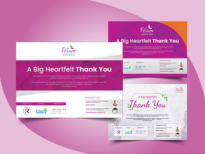Thank Your brochure for The Forum banner brochure celebration design digital graphic design greeting illustration leaflet modern pink post