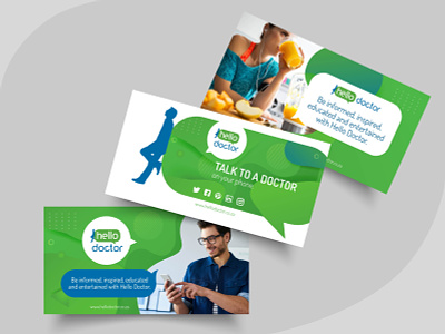 Social media graphic design for Hello doctor apps consultation doctor health medical