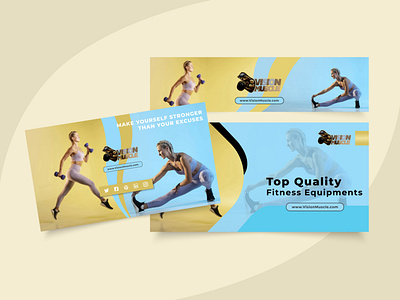 Social media digital banner for fitness gym product gym masculine socialmediamarketing sport sporty strong