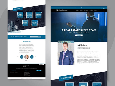 Homepage Web redesign for Jeff Quintin business executive landingpage modern office