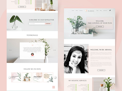 Homepage website redesign with pastel color for woman