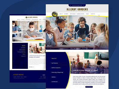 Website homepage redesign for Elementary School child education elementary kids landingpage school