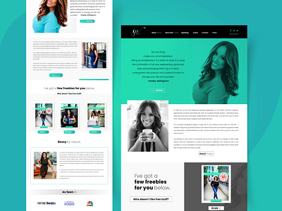 Website homepage redesign for woman business coaching