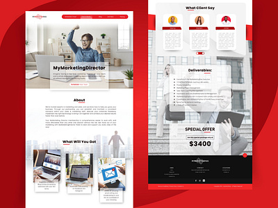 Website homepage redesign for digital marketing agency agency black business clean landingpage marketing red