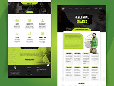 Website homepage redesign for technology service company black company green it landingpage modern service technology