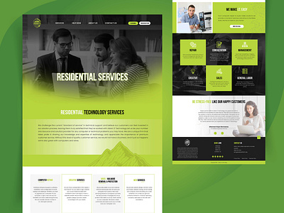 Website homepage redesign for technology service company