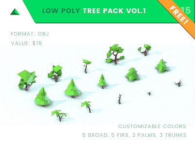 FREE Low Poly Tree Pack Vol. 1