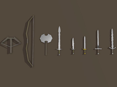 FREE 3D Lowpoly Weapons Asset Pack 3d 3d art free game game art ios ipad lowpoly lowpolyart lowpolygon model package poludust unity3d