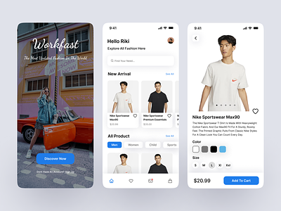 Workfast - Fashion Mobile App app appdesign clothes clothing design fashion mobileapp shop style