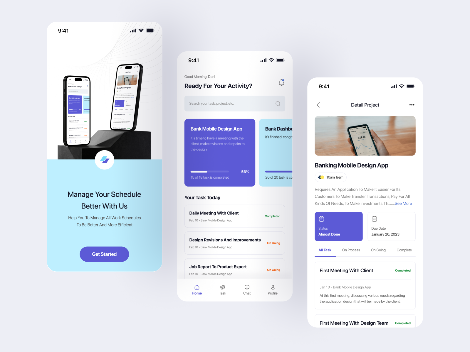 Task Management Mobile App by Zakaria for 10am Studio on Dribbble