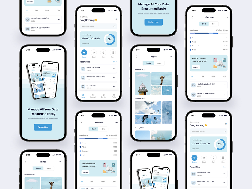 Cloud Storage Mobile App by Zakaria for 10am Studio on Dribbble