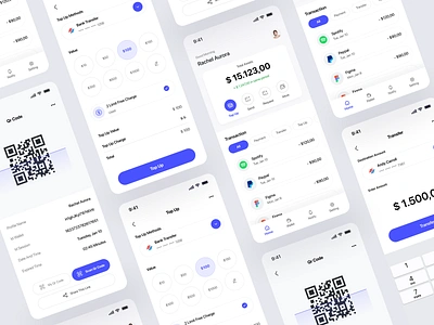 Digital Wallet Mobile App app app design appdesign bank design mobile mobileapp money money app money transfer qr qrcode scan send money transaction transfer ui wallet wallet app