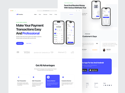 Dompetku - Wallet Landing Page bank banking finance landing landing page manage money transaction ui uidesign wallet web web page webdesign website