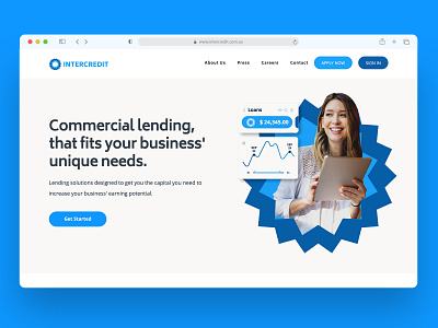 Intercredit Securities Home Page Sections banking branding business clean design lending loans ui ux website