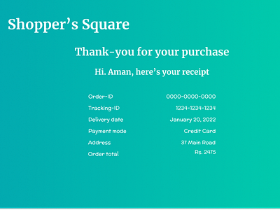 DailyUI 017 - E-mail Receipt