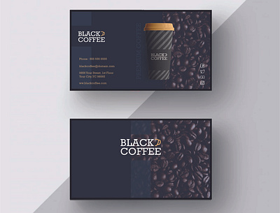 Business Card black branding business card coffee creative design graphic design logo vector visiting card