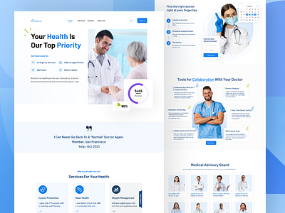 Medical service web design clinic design doctors finance healthcare hospital landing page medical medicine minimal online doctor online healthcare pharmacy ui uiux web design website website design