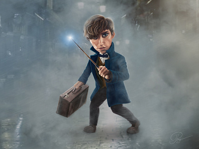 Newt Scamander from Fantastic Beasts drawing