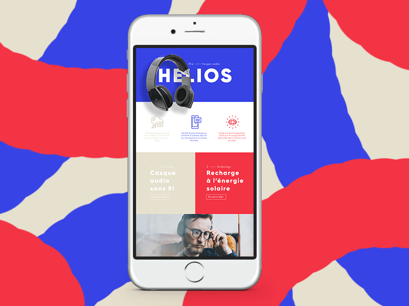 Personnal project - New website for Helios Headphones animation app craft gif headphone music responsive ui uiux ux web website