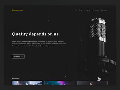 Yellow Submarine awards branding design figma type ui ui ux design ux web web design website