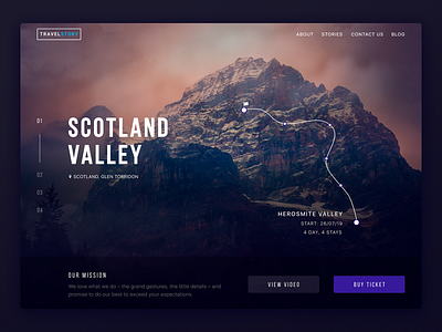 Travel Story awwwards desktop mountain travel traveling ui ux