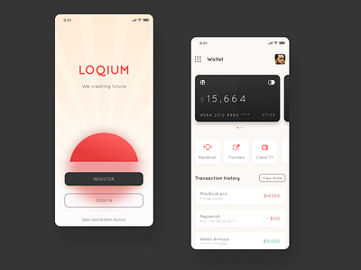 Loqium Bank App bank app banking cards dashboad money app statistics transaction wallet