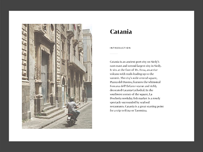 Guide to Sicily Website book clean design graphic design guide landingpage minimal minimalism photo serif sicily travel type typography white whitespace
