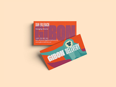 Gibon Delivery Branding – Cards branding corporate identity design flat grotesk identity illustration logo minimal minimalism print type typography vector