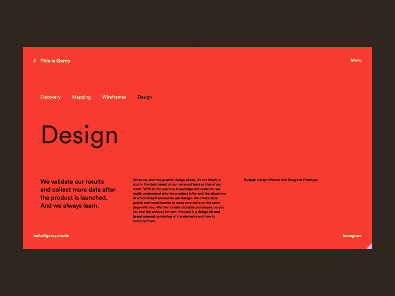 This is Garcy Website – Our game plan #3 animation branding corporate identity design digital flat identity illustration layout minimal minimalism red and black type typography ui ux vector web webdesign website