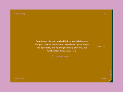 This is Garcy Website – Homepage animation branding brown contrast corporate identity design digital flat identity layout logo minimal minimalism type typography ui ux web webdesign website